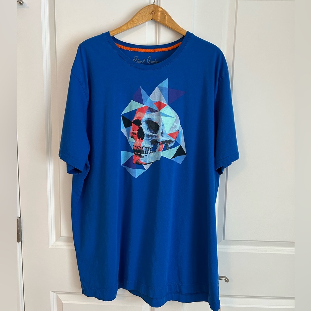 Robert Graham Duarte Skull Tee geometric blue skull graphic 3X
